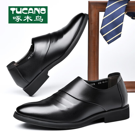 Zapatos para hombres de carpintería de carpintería 2025 String y otoño Toe British Business British Cuero Zapatos de cuero para hombres Bodas Estándar Negro Estándar 6189 37