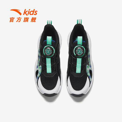 ANTA Children's Sandals Men's and Women's Big Children's Shoes 2025 Summer New Overbearing Frame Shoes Sports Shoes Baotou Beach Sandals Boys Black/Ruoye Green-4 40