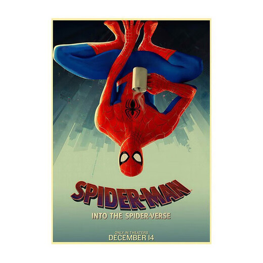 Langue d'hiver Ancient Dragon Spider-Man traverse l'univers entourant Spider-Man Univers parallèle Anime Movie Affiche rétro Kraft Paper H5012 Large taille (30 * 42) - Size