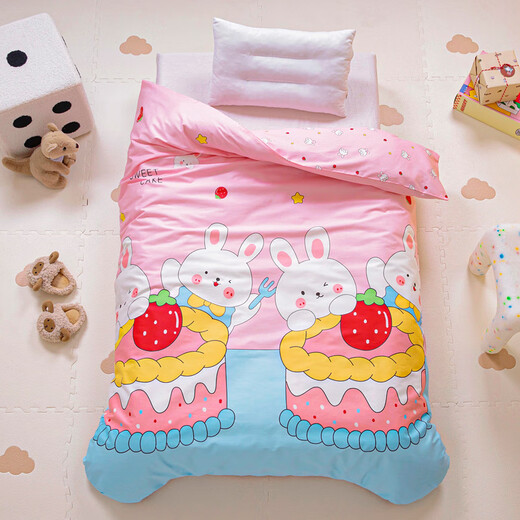Catnip 100% cotton children's quilt cover single product 100% cotton kindergarten baby nap quilt cover Cake Rabbit 120*150cm single piece quilt cover