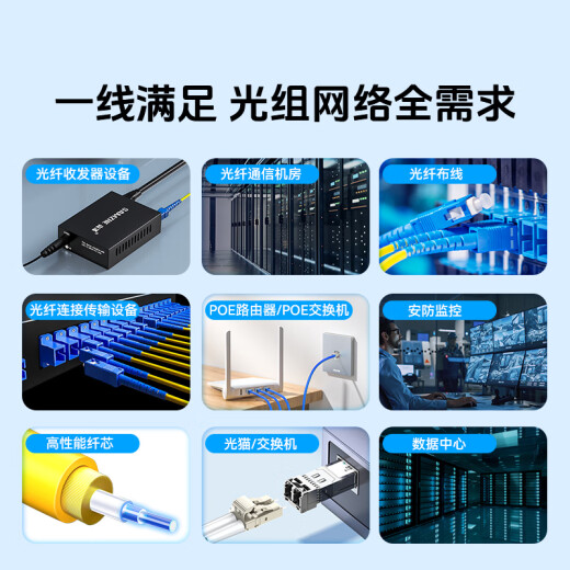 山泽(SAMZHE)光纤跳线 电信级LC-LC单模双芯 低烟无卤环保光纤线 入户光纤线 收发器尾纤 2米G1-LCLC02