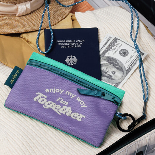 m square【新品】证件收纳包旅行卡包零钱包多功能防盗随身护照夹手拿618 沙丘黄