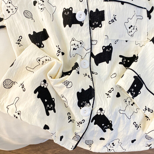 Sommerkinder-Pyjama für Frauen kurzärmelige Shorts für Mädchen 2025 neue Sommerprinzessin süße Schüler Mädchen Hauskleidung 753# Weiche Haut-freundlich [kurzärmelige + Shorts] 100 [8 Größen] 100-110 cm 30-40jin [Jin gleich 0,5 kg]