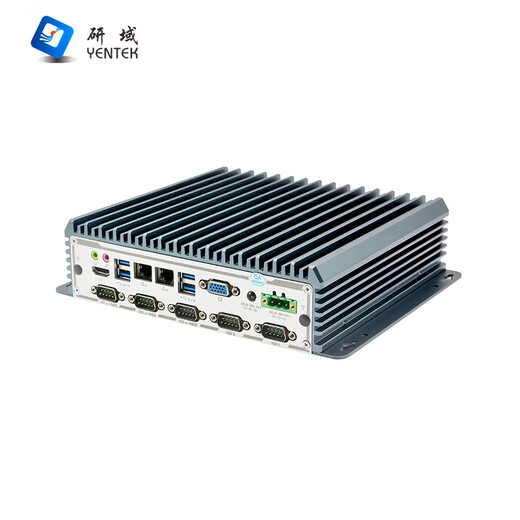 YENTEK fanless mini industrial control machine dual network 6 serial port machine vision micro industrial computer 10/11 generation i3i5i7 multi-COM embedded research and development domain industrial control host C6850S-C6 i7-8565U/1.8G quad-core 8G memory + 128G solid state + 12V power supply