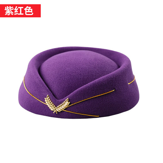 Stewardess Hut Frauen Etikette Hut Beret Frauen Frühlings- und Sommerluftfahrtschulenbühnenbilder Aufführung Cos Stewardess Hut Burgund One Size 56-58