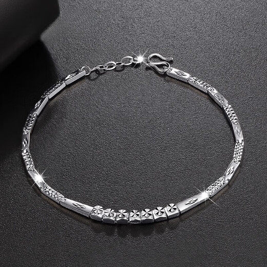 Pavilion platinum bracelet for women Pt950 platinum bracelet diamond effect jewelry jewelry birthday gift Valentine's Day girlfriend about 4.55-4.75 grams long about 15.5+1.5c