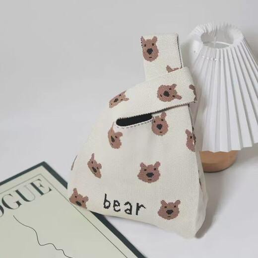 超实用包包新款可爱手提包礼袋节日礼物外出针织手拎包便携收纳包 紫色