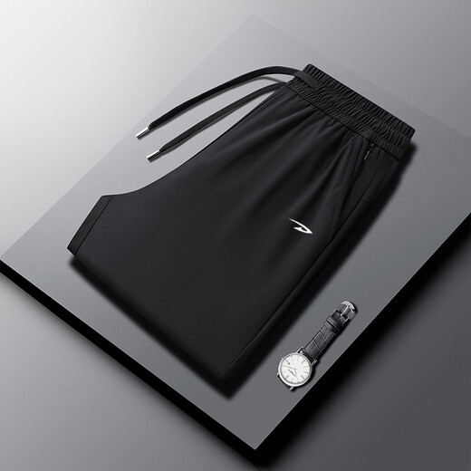 Delhui Casual Hosen für Herren Sommerleuchte Business Ice Seidenhose Casual Long Hosen für Männerhosen Feste Farbe vielseitig LG-XC4019-761 ICE Seidenhose-Khaki gerade 5xl (empfohlen 180-200jin [Jin gleich 0,5 kg]))