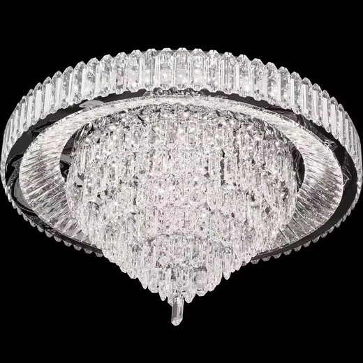 OPP (OPPLE) 2025 Nouveau style 2024 Nouveau style LED LUMIÈRE LUMBRE CRISTAL ÉCLAIRAGE CRISTAL RETRAIMENT CHANDELIER CHAMBRE LAMPE HOME DÉCORATION PLAFIER 1W 9902 Diamètre 80cm