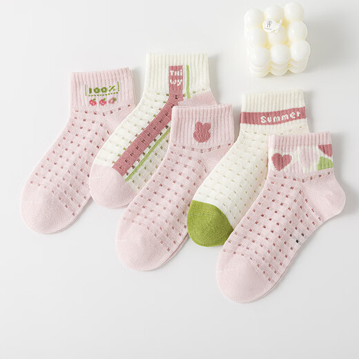 
Six-finger mouse children socks girls baby spring and summer thin cotton medium-sized children children mesh girls shallow mouth short tube low waist boat socks