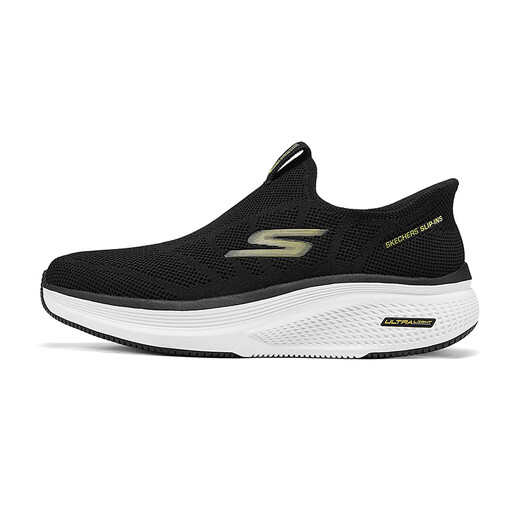 斯凯奇（Skechers）男鞋透气网面闪穿健步鞋轻便缓震一脚蹬运动休闲鞋 BKGD黑白 41
