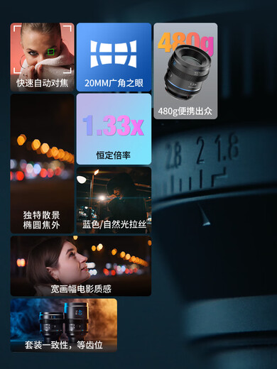 SIRUI S35 autofocus zoom lens 20mm T1.8 1.33x MFT mount (brushed blue)