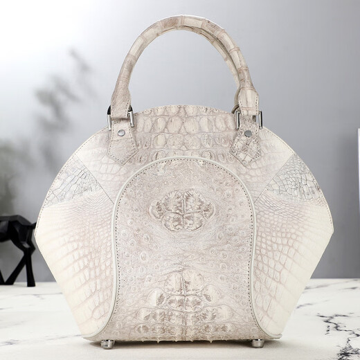 Kavanti Himalaya Shell-Tasche Licht Luxusmarke Strukturierte Krokodil-Leder-Frauentasche Echtes Leder große Kapazität Crossbody Handtasche Himalaya White-Small