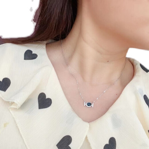 Chishe new natural sapphire clavicle chain women's necklace 925 sterling silver inlaid with colorful precious jewelry pendant temperament