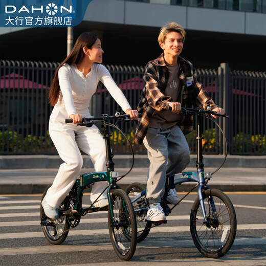 Dahang D9 Pliage Bicycle de 20 pouces 9 vitesses Aluminium Aluminium Frame d'alliage pour hommes et femmes Disc Sports Frein pliant Bicycle ECA093 Green