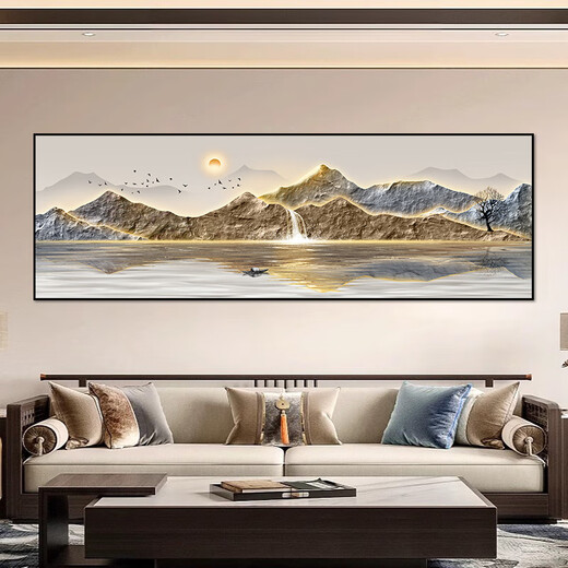 Western scenery PEEP SHOW Modern light luxury living room decoration painting self-adhesive paintings meaning good landscape paintings hotel bedroom bedside painting room sticker painting BY4877 240*80CM with glue on the back (high-definition waterproof, sticky when tearing it open