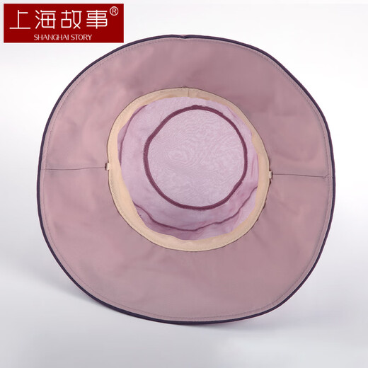 上海故事真丝遮阳帽女春夏季防紫外线桑蚕丝帽子防晒太阳帽妈妈礼物 豆沙