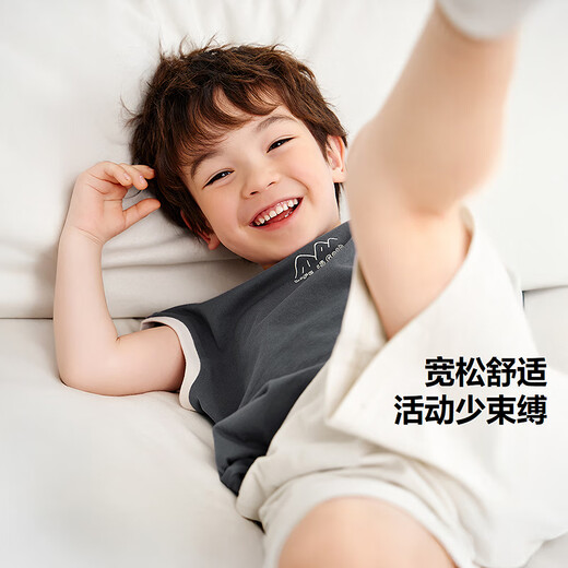
Mini Bala boys pure cotton home clothing set summer new baby soft and thin skin-friendly pajamas