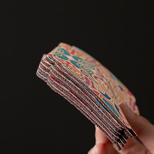 Tang Feng Dunhuang Cultural and Creative Tea Towel Coaster Home High-end Tea Table Special Absorbent Towel National Fashion Rag Double-sided Tea Cloth Pad Dunhuang Coaster 6 Pack