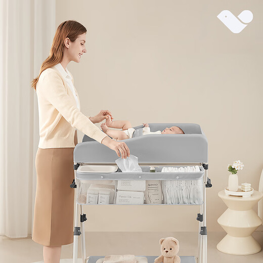 ABCMOKOO【新品】奥蒂尿布台婴儿护理台免安装折叠多功能宝宝洗澡换尿 莫兰迪灰【奥蒂-AIR款】免安装设