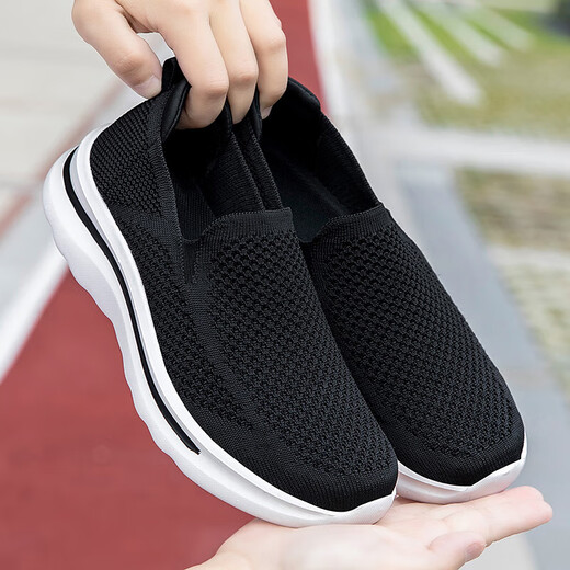 Older shoes for women spring and summer new mother shoes breathable and comfortable one-foot step middle-aged and elderly walking shoes casual shoes 9928 light gray women's style 36