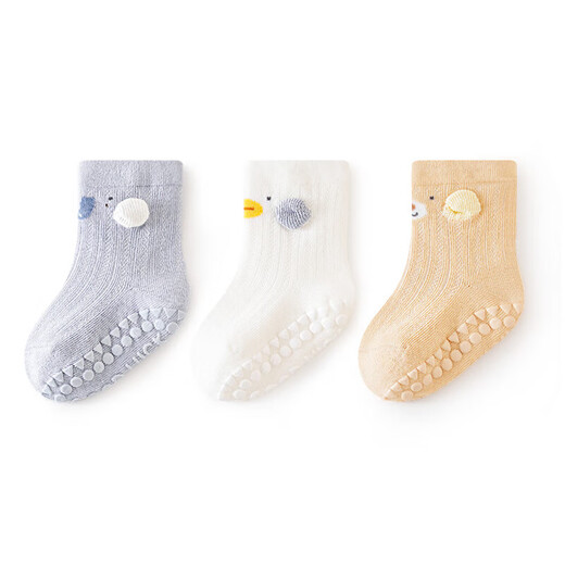 
25 floor socks baby socks spring and summer thin type A type mesh socks baby cotton socks children's boneless loosen anti-slip boy baby three pairs 1-3 years old M 1-3 years old