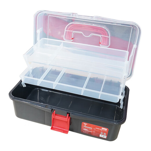 TOPLIA multifunctional three-layer transparent tool box portable repair tool box portable parts box RB011004