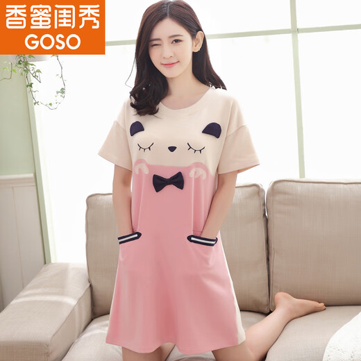 迷曼魅睡裙女2025新款夏季短袖纯棉韩版甜美可爱公主睡衣家居服 ZD-6624 M 【建议体重80-100斤】