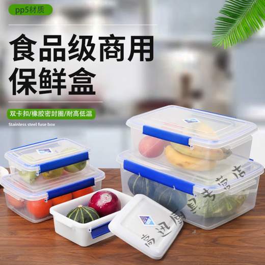 Clcey Boîte en plastique rectangulaire transparente en plastique Grande boîte de maintien frais avec une cuisine de rangement alimentaire congelé au couvercle
