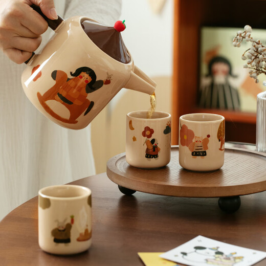 Dining General Ceramic Water Set Water Cup Mug Coffee Cup Set Flower Teapot Tea Set Gift Box Set Wedding Housewarming Gift Gift Box Set One Pot Six Cups One Tray