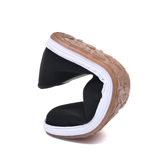 Old Beijing cloth shoes, comfortable, breathable, soft-soled men's shoes, casual, lightweight, versatile, fashionable, authentic handmade cloth, dark night black D-2 39 (245mm) simple and elegant