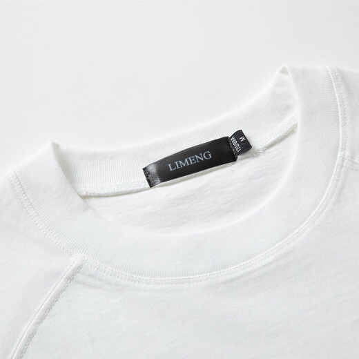 
Li Meng heavyweight 230g pure cotton raglan sleeve round neck thread hem Japanese trendy men's short-sleeved T-shirt white L