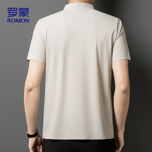 T-shirt Romon T-shirt pour hommes à manches courtes de protection solaire à manches à manches courtes à manches courtes Shirt ZH12357M APPRICOT 4XL