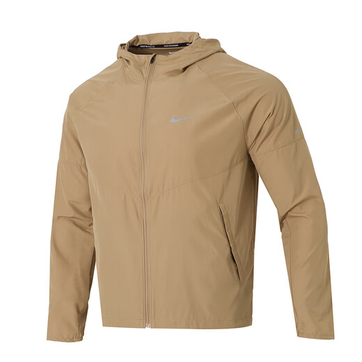 耐克（NIKE）男梭织快干运动套装 杏茶色薄款夜跑健身训练服潮流时尚休闲衣裤 DD4747-297连帽夹克外套 2XL