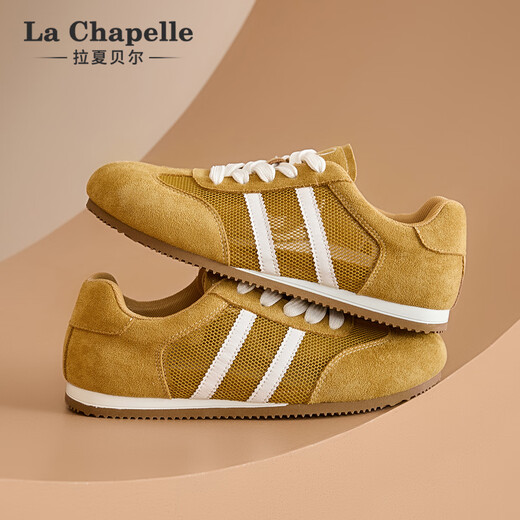 LA CHAPELLE SATOS DE MUJERES 25 AÑOS Nuevos zapatos para mujeres Mesh zapatos de mesa transpirables zapatos de entrenamiento versátiles versátiles de entrenamiento sin pies malolientes zapatos para mujeres livianos amarillo xxe6628-2 37