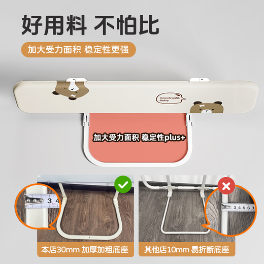 BABYBLIZ travel portable punch-free bed fence baby anti-fall guardrail children's bed baffle baby bedside side clip bed model-Brown Bear Free storage bag 2.0 meters single-sided