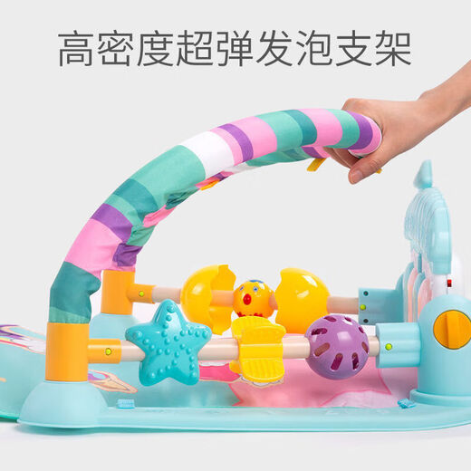 RSRDDDY Toys for Baby y tocando con Foot Steel 1 Piano Stand Lightenment Recién nacido Música para niños Tres meses Educación temprana [cuatro claves de piano]+ Colgante hervido