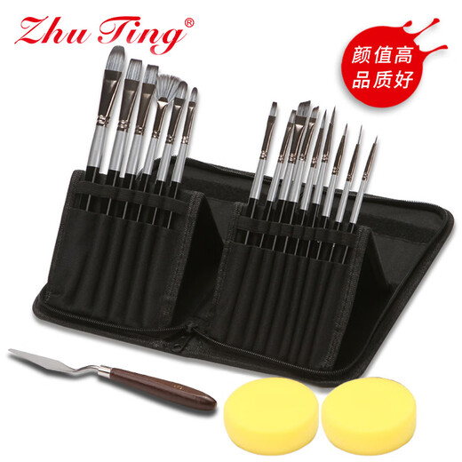 15 Nylon Haarkunst Pinsel Schwarzweiß Nylon Haar Aquarell