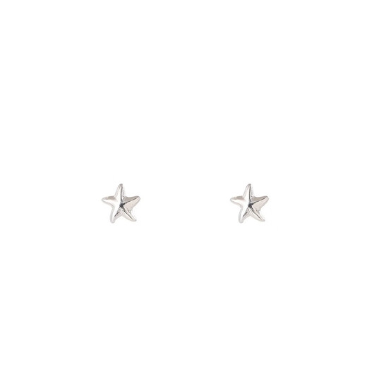 QMXDS999 pure silver five-pointed star earrings for women, sterling silver ear piercing, not easy to cause allergies, wash and sleep, no need to remove ear bone nail earrings, a pair of five-pointed star earrings