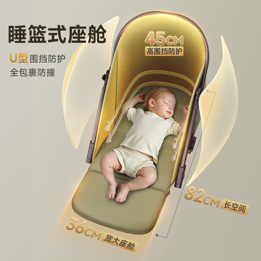 InnoTruth baby stroller can sit and lie down for 0-3 years old, foldable and lightweight with shock absorption and high view for newborns