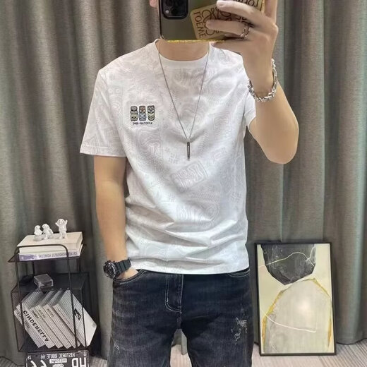 荣西图（RONGXITU）夏季男士短袖T恤网红潮流修身衫 629-829灰色 M