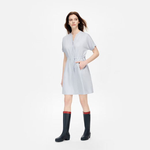 AIGLE【春夏新品】艾高COOLMAX凉感TENCEL天丝时尚女士连衣裙 浅粉蓝 BM831 40 (170/92A)