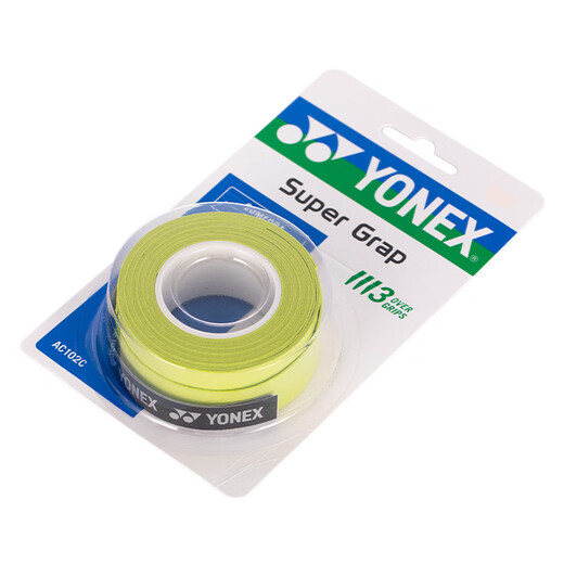 YONEX尤尼克斯羽毛球手胶运动吸汗带握把胶AC-102C-309柠檬绿三条装