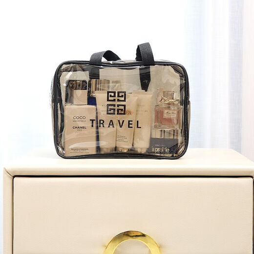 Cosmetic bag, casual toiletry bag, mini handbag, large capacity, portable storage, travel and swimming, gray black, small size x1 20*7.5*13cm