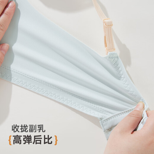 雅黛俪（ALDOLA）内衣女提拉小胸聚拢显大2025春夏新款收副乳防下垂调整型文胸罩 冰蓝 75A