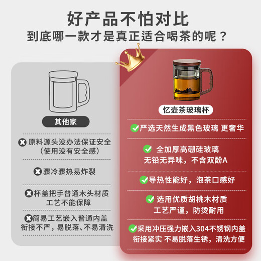 Yipot tea cup personal special tea water separation glass office tea cup men's high-end green tea cup