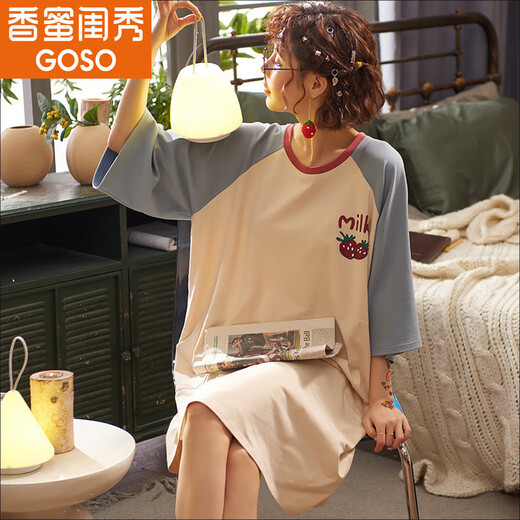 迷曼魅睡裙女2025新款夏季短袖纯棉韩版甜美可爱公主睡衣家居服 ZD-6624 M 【建议体重80-100斤】