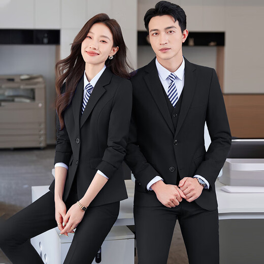Chenfu Professional Suit Suit for Men and Women Hotel Manager Work Suit Workplace Business Formal Wear Bank Teacher Work Uniform Women's Suit Single Piece (Color Remarks) XL