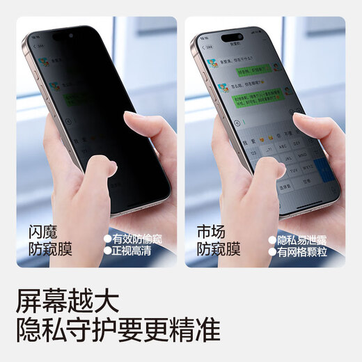 Flash Magic is suitable for Apple 16ProMax anti-peeping tempered film iPhone16ProMax mobile phone film, anti-peeping, dust-proof, anti-fall, anti-fingerprint, full screen coverage, dust-free compartment protective film