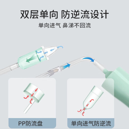 Baoshi Baby-Brot à main le dispositif d'aspiration nasale Baby Nasal Dispositif de lavage nasal Dispositif d'aspiration nasal nouveau-né nouveau-né nasal Nasal Nasal [vert clair] Pression négative à la main.